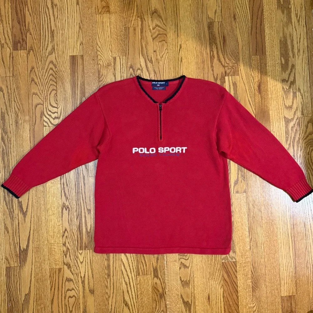 Vintage Red Ralph Lauren Polo Sport Sweater - Picture 2 of 10